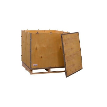 Global Equipment 4 Panel Hinged Shipping Crate w/ Lid & Pallet 35L x 35W x 31H GSH089408940775P